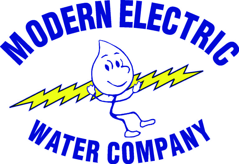modern electric water co logo blue yellow bolt 2012